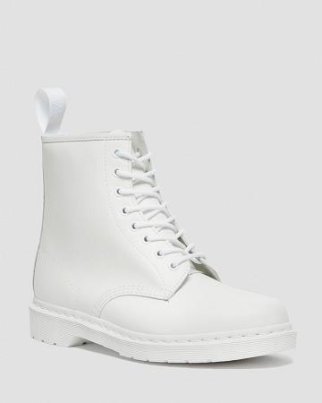 White Men's Dr Martens 1460 Mono Smooth Leather Lace Up Boots | CA 518GSO